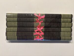 Set of 6 rollup Bamboo Placemats  Green & Brown New in package